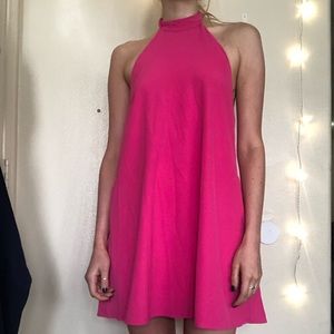 LULU’s PINK HALTER TIE DRESS